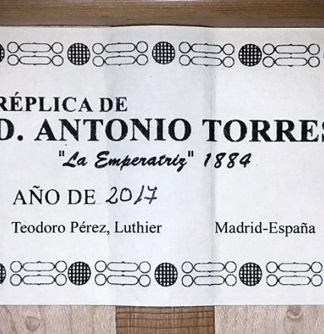 2017 Teodoro Perez "1884 Torres - La Emperatriz" SP/MP