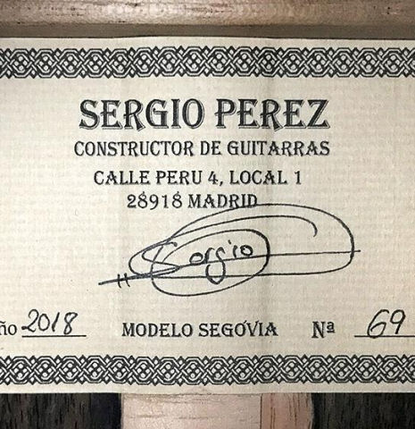 2018 Sergio Perez &quot;Segovia&quot; CD/GE