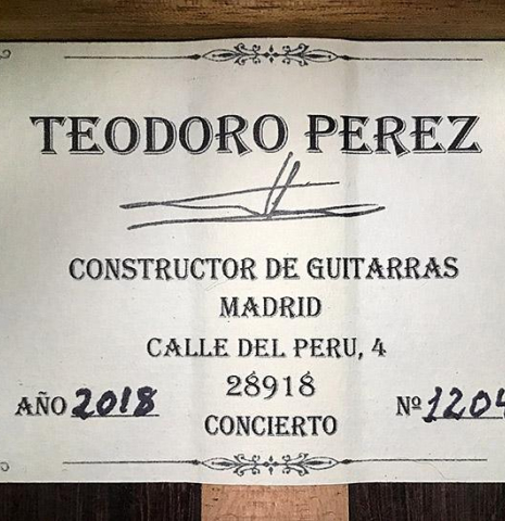 2018 Teodoro Perez "Concierto" CD/AR