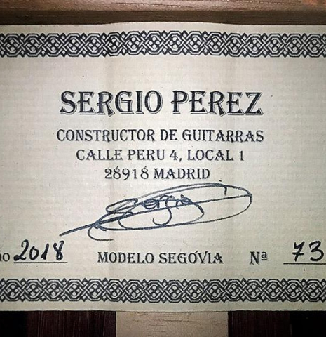 2018 Sergio Perez "Segovia" SP/AR