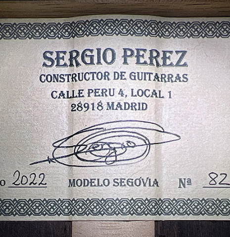 2022 Sergio Perez "Segovia" CD/AR