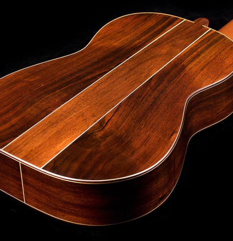 The back and sides of a 2018 Daryl Perry "1888 Torres, ex Tarrega" classical guitar made with spruce and CSA rosewood The back and sides of a 2018 Daryl Perry "1888 Torres, ex Tarrega" classical guitar made with spruce and CSA rosewood