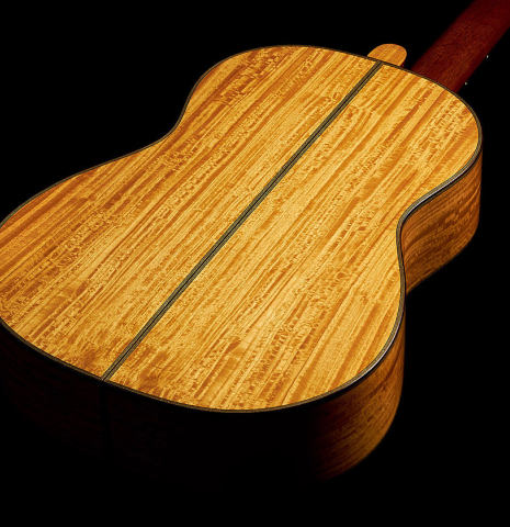 The back and sides of a 2007 Daryl Perry "Simplicio" classical guitar made with spruce and satinwood