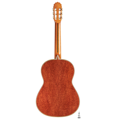 The back of a 2024 Teodoro Perez "Especial" classical guitar made of spruce and Bubinga