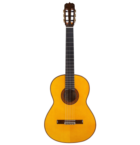 The front of a 2016 Jose Ramirez "1a C650-AP" classical guitar made of spruce and CSA rosewood