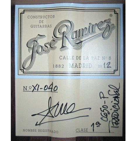 2012 Jose Ramirez "1a C650-P" CD/CSAR