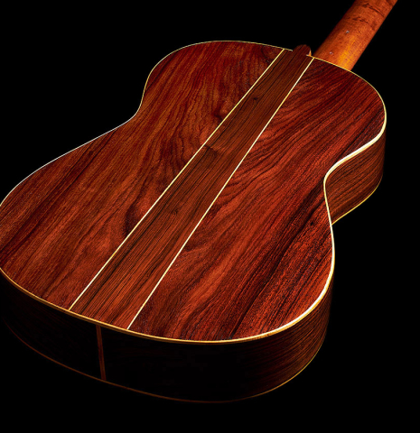 The three-piece back and sides of a 1913 Jose Ramirez I (Romero collection) made of spruce and CSA rosewood