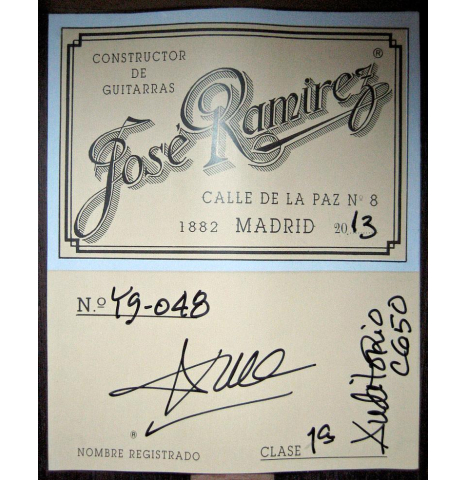 2013 Jose Ramirez "Auditorio" CD/IN