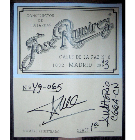 2013 Jose Ramirez "Auditorio Da Camara" CD/IN