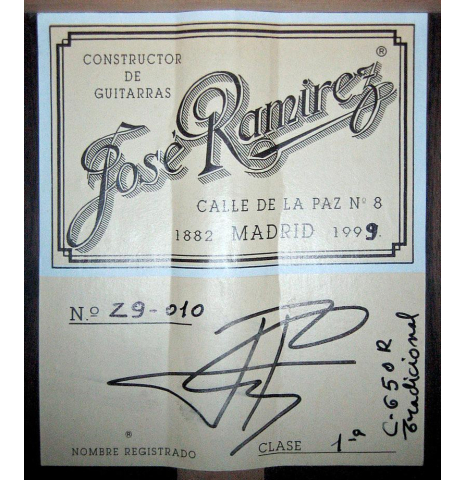 1999 Jose Ramirez "1a Tradicional" CD/CSAR