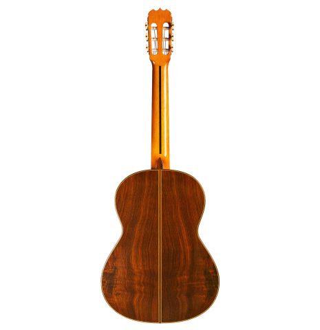 The back of a 2004 Jose Ramirez "1a" classical guitar made of cedar and CSA rosewood