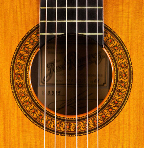 The rosette of a 1969 Jose Ramirez &quot;1a AM&quot; CD/CSAR previously owned by Andres Segovia