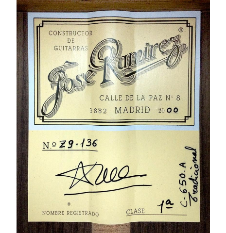 2000 Jose Ramirez "1a Tradicional" SP/IN