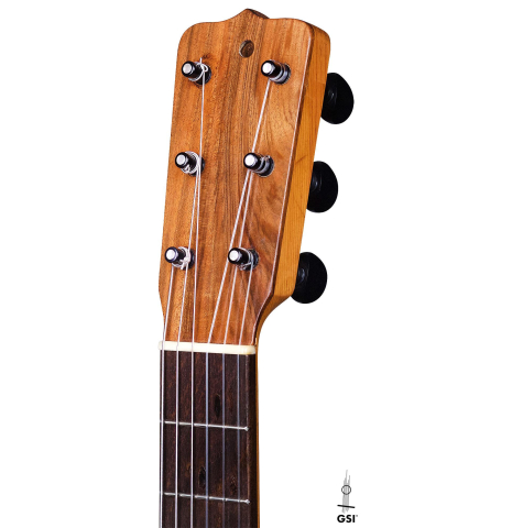 The traditional pegs of a 1945 Jose Ramirez II classical guitar made of spruce and cypress