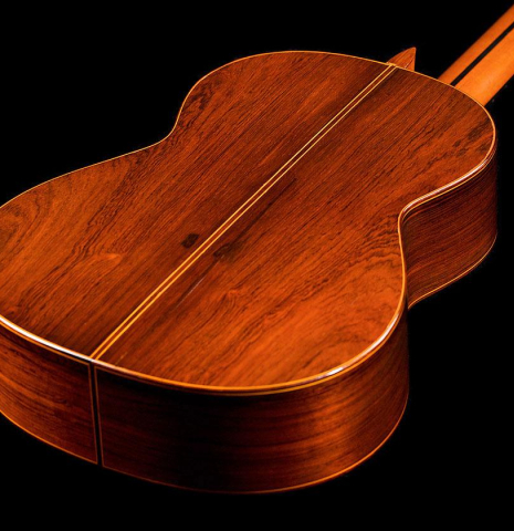 The back and sides of a 1971 Jose Ramirez "1a" classical guitar made of cedar and CSA rosewood