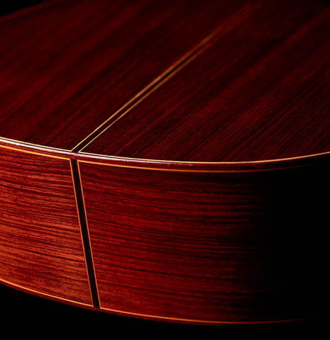 The back and sides of a 1981 Jose Ramirez &quot;1a&quot; classical guitar made with cedar and Indian rosewood