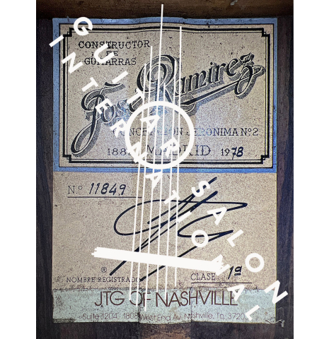 This is the label of a Jose Ramirez "1a" classical guitar built in 1978.