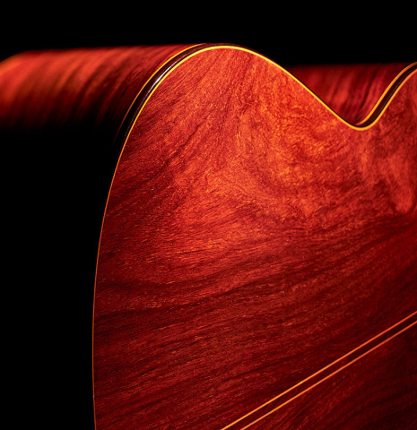 This is the back, sides and bindings of a Jose Ramirez "1a" classical guitar built in 1976. It has a cedar soundboard and CSA rosewood back and sides.