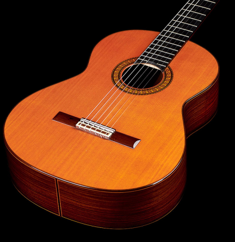 This is the front of a Jose Ramirez &quot;1a&quot; classical guitar built in 1978. It has a cedar soundboard and Indian rosewood back and sides.