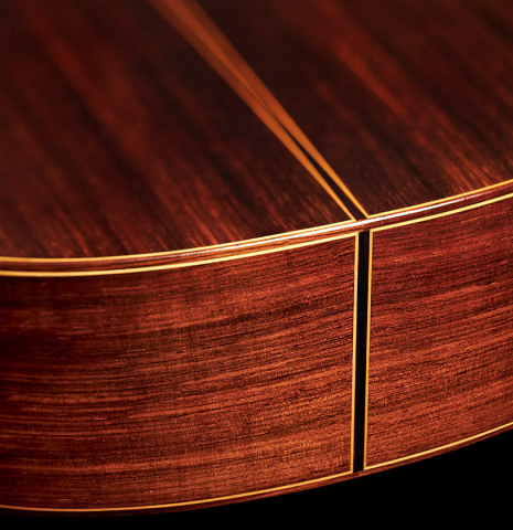 The lower bout of a 1965 Jose Ramirez &quot;1a AM&quot; SP/CSAR classical guitar made by Antonio Martinez.