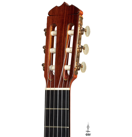The headstock of a 1965 Jose Ramirez &quot;1a AM&quot; SP/CSAR classical guitar made by Antonio Martinez.