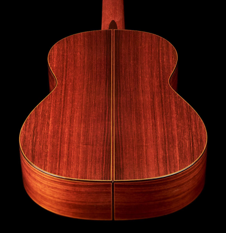 The back and sides of a 1964 Jose Ramirez "1a AM" SP/CSAR classical guitar made by Mariano Tezanos with spruce top and CSA rosewood.