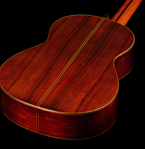 The back and sides of a 1970 Jose Ramirez "1a" classical Spanish guitar made with cedar and CSA rosewood.