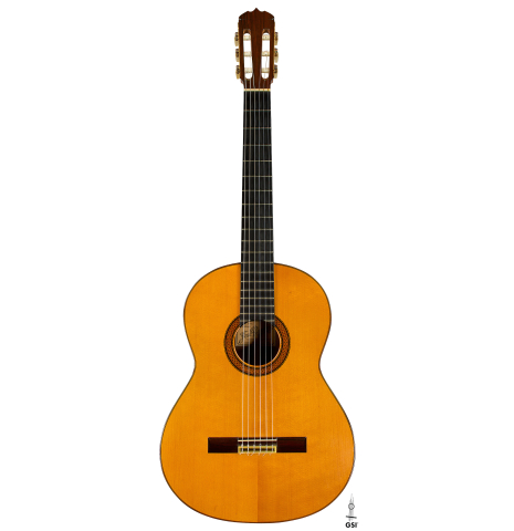 The front of a 1962 Jose Ramirez "1a AM" classical guitar made of spruce and CSA rosewood