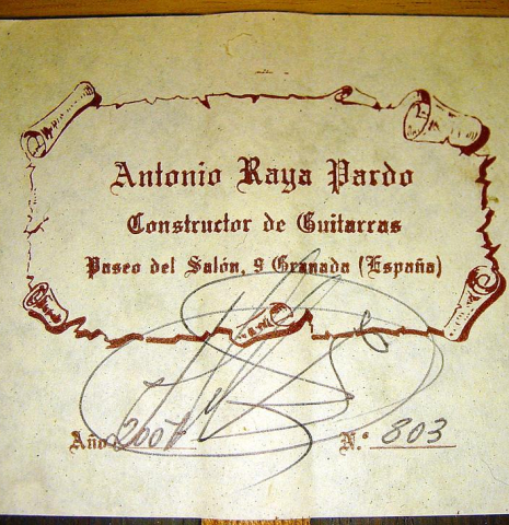 2007 Antonio Raya Pardo SP/CSAR
