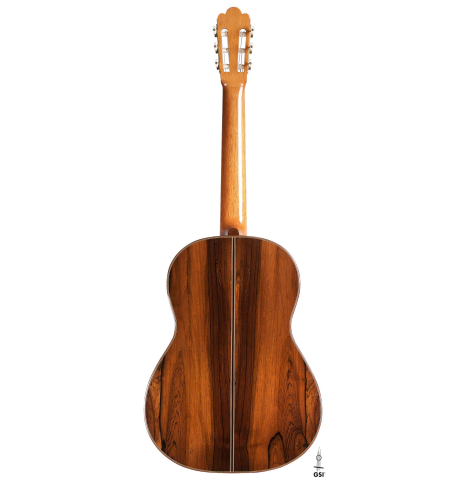 The back of a 2010 John Ray "Torres" classical guitar made with spruce and CSA rosewood