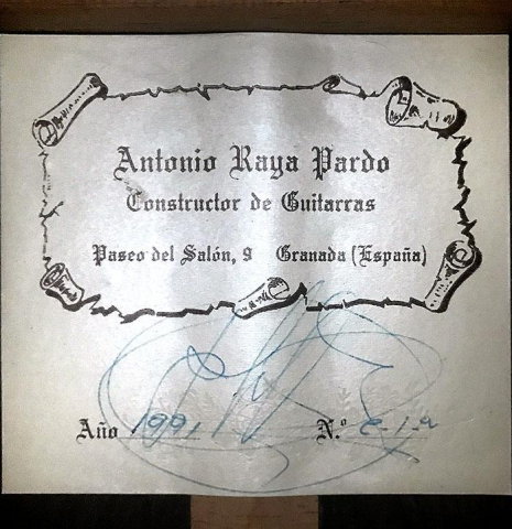 1991 Antonio Raya Pardo SP/CSAR