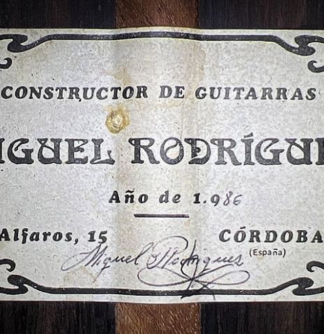 1986 Miguel Rodriguez SP/CSAR