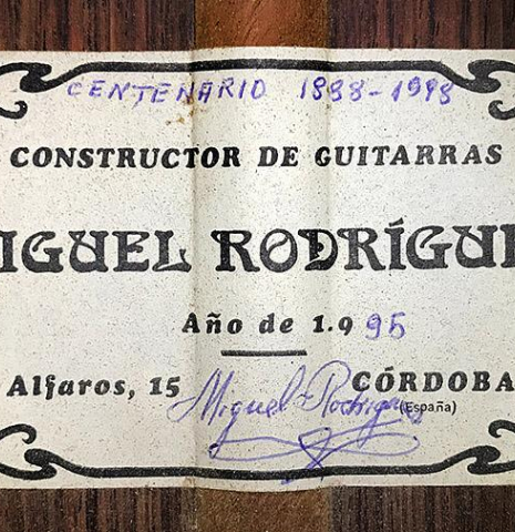 1995 Miguel Rodriguez "Centenario" CD/CSAR