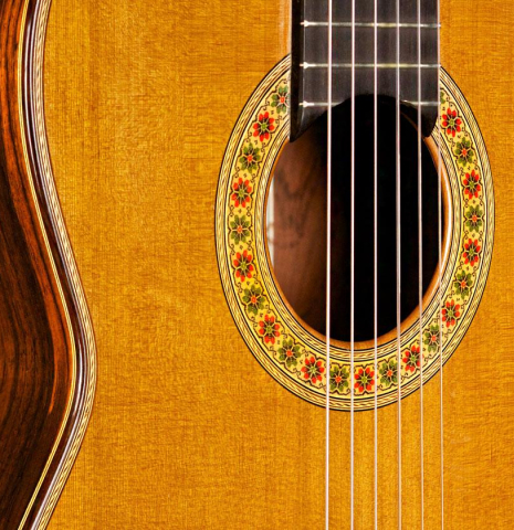 The front of a 1995 Miguel Rodriguez "Centenario" previously owned by Angel Romero.