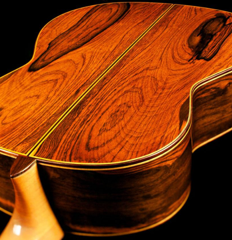 The back of a 1995 Miguel Rodriguez "Centenario" previously owned by Angel Romero.