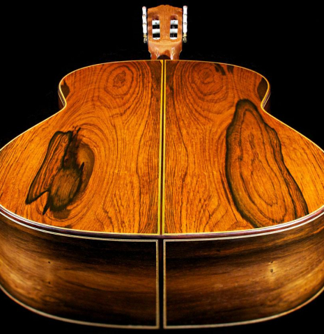 The back of a 1995 Miguel Rodriguez "Centenario" previously owned by Angel Romero.