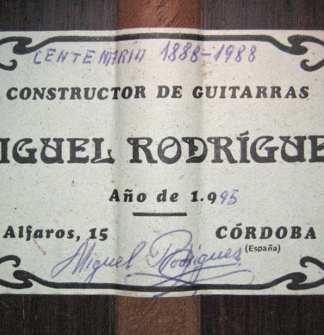 1995 Miguel Rodriguez "Centenario" CD/HR