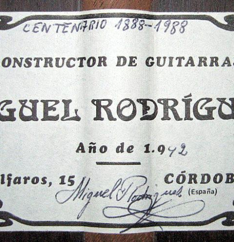 1992 Miguel Rodriguez "Centenario" SP/HR