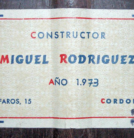 1973 Miguel Rodriguez &quot;Churchdoor&quot; CD/CSAR