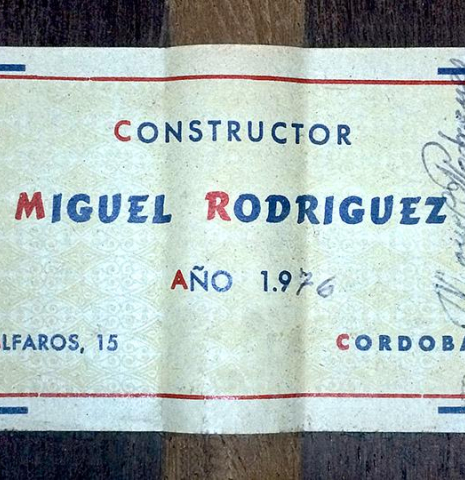 1976 Miguel Rodriguez &quot;Churchdoor&quot; CD/CSAR (ex Celin Romero, John Dearman)