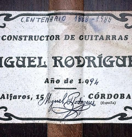 1994 Miguel Rodriguez "Centenario" CD/CSAR
