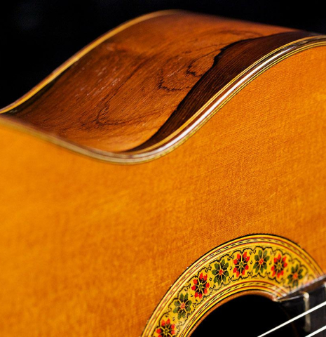The front and side of a 1979 Miguel Rodriguez &quot;Churchdoor&quot; guitar made with cedar soundboard and CSA rosewood back and sides