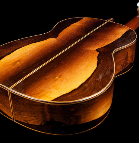 The two-piece back and sides of a 1979 Miguel Rodriguez &quot;Churchdoor&quot; guitar made with cedar soundboard and CSA rosewood back and sides