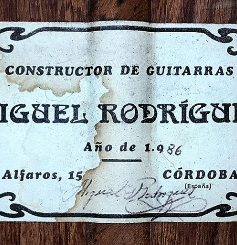 1986 Miguel Rodriguez CD/PR (ex Angel Romero)