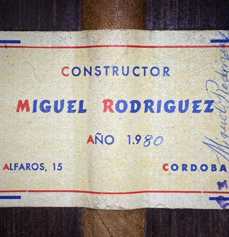 1980 Miguel Rodriguez CD/CSAR (ex Angel Romero)