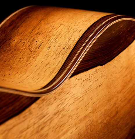 The back and side of a 1976 Miguel Rodriguez &quot;Churchdoor&quot; (ex Angel Romero) made of cedar and CSA rosewood.