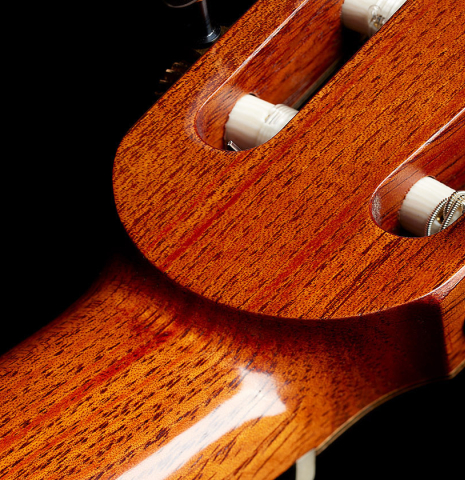 The neck and head joint of a 2024 Jean-Noel Rohe classical guitar made of spruce and CSA rosewood