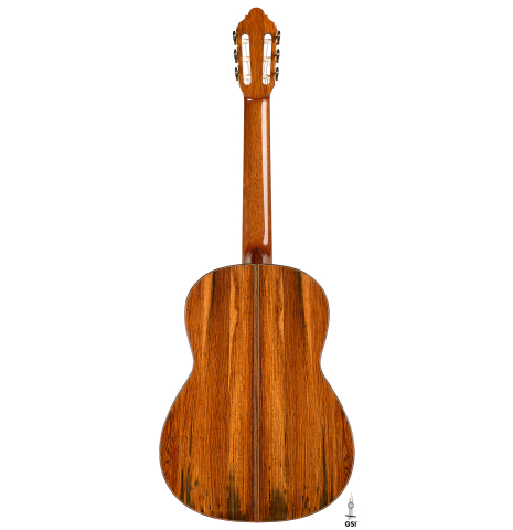 The back of a 2026 Jean-Noël Rohé classical guitar made of spruce and CSA rosewood