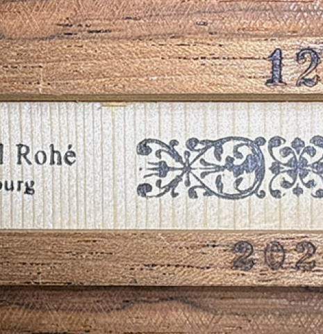 The stamp of a 2026 Jean-Noël Rohé classical guitar made of spruce and CSA rosewood
