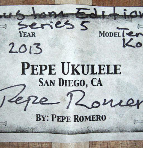 2013 Pepe Romero "Series 5 Ukulele" KO/KO